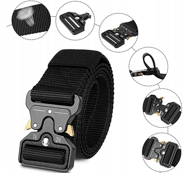 Pas taktyczny czarny klamra QR - RALTEK