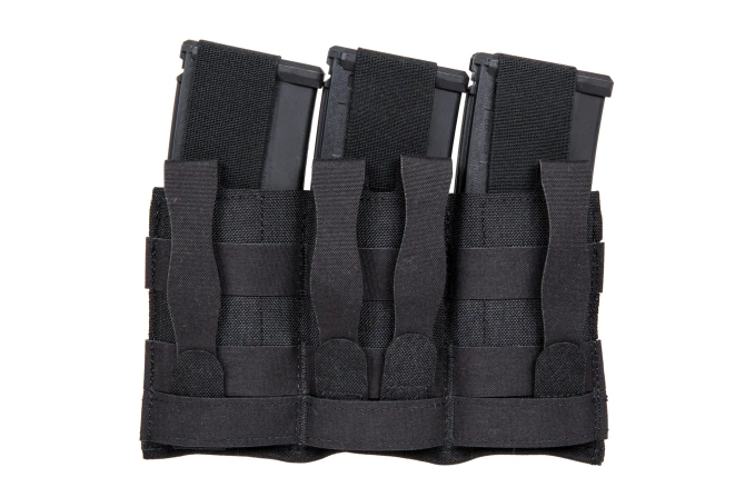Triple magazine loader with flap Wosport Black