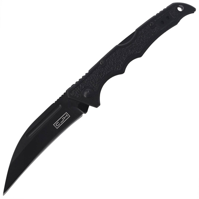 Nóż składany Herbertz Solingen CJH Black Aluminium, Black Blade (44001)