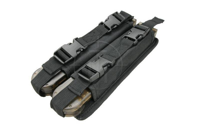 Podwójna ładownica na magazynki typu P90/UMP - czarna