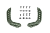 Set of Mounting Rails for Super High Cut Helmets - Olive