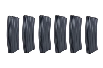 Set of 6 SRC Low-Cap magazines for M4 replicas for 70 rounds Black
