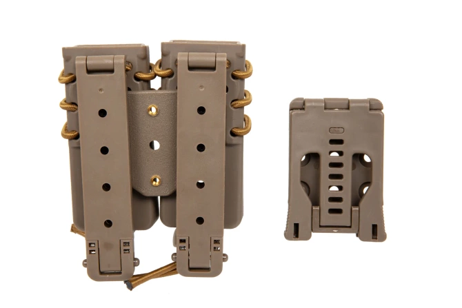 Ładownica na 2 magazynki 9mm Wosport Urban Assault Long Quick Pull Tan