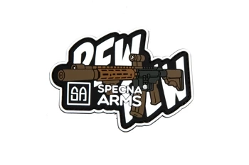 Naszywka Specna Arms Pew Pew Czarno-biała