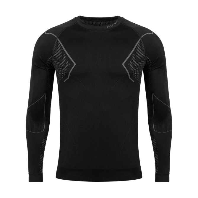 Bluza termoaktywna męska Alpinus Active Base Layer Czarno-Szary