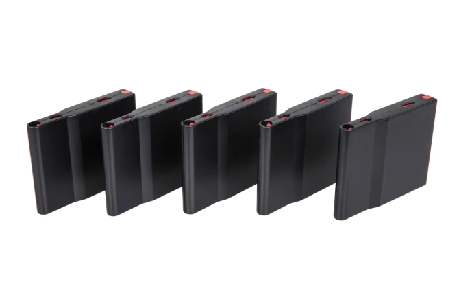 Set of 5 polymer magazines for SRS Silverback replicas Black