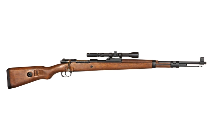 Kar98k spring airsoft rifle - wooden version + scope