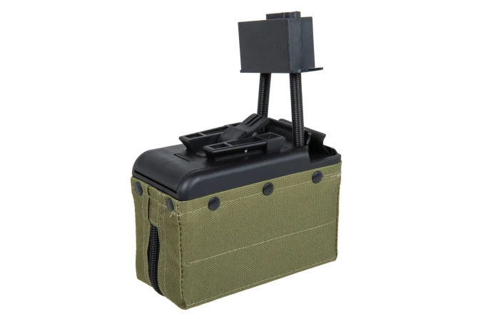 A&K electric box magazine for 2,000 rounds for M249 type replicas Olive
