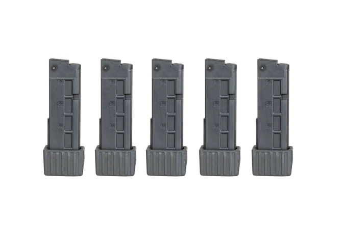 Set of 5 low-cap, 65-pellet magazines for APC9 airsoft submachine guns