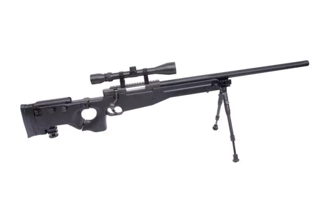 MB08A sniper rifle replica - with scope and bipod - black
