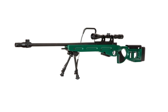 SV-98 CORE™ sniper rifle replica with bipod, scope and sound suppressor - russian green