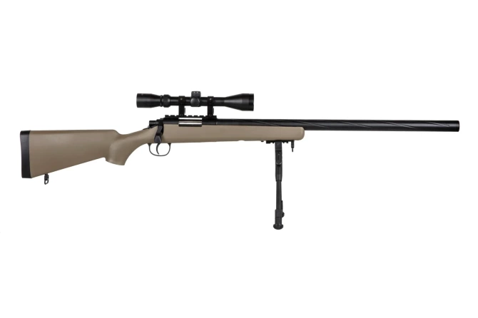 Specna Arms SA-S12 sniper airsoft rifle with scope and bipod Tan