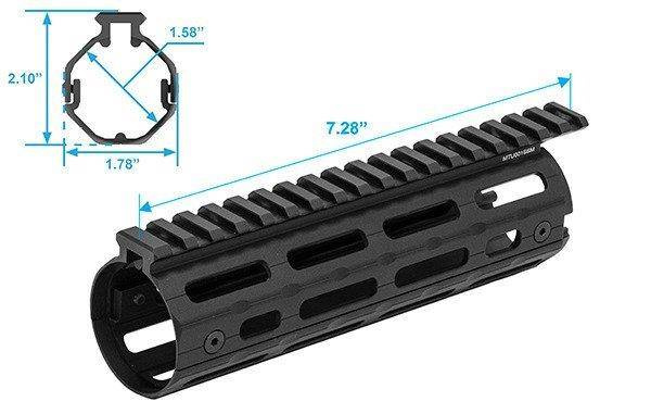 Front AR15 Super Slim M-LOK® Drop-in Carbine Length - czarny