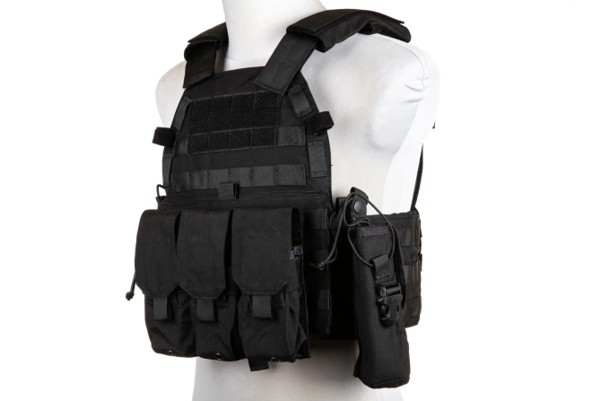 Emerson Gear 6094A Style Plate Carrier Vest with Cargo Kit Black