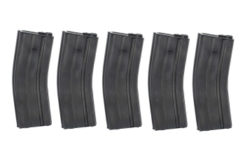 Zestaw 5 magazynków Hi-Cap 350 kulek Arcturus EMM M4/M16 Metal Wheel (QPQ) Czarny