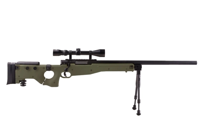 Well MB08D airsoft sniper rifle with scope and bipod Olive