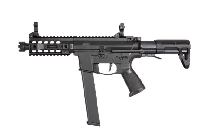 PX9 submachine gun replica (+ DRUM magazine) - black