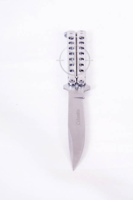 Nóż składany motylek (srebrny) - Columbia