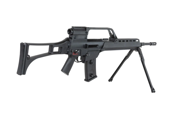 SRC DUAL POWER SR36K COB-301 airsoft carbine with bipod and scope Black