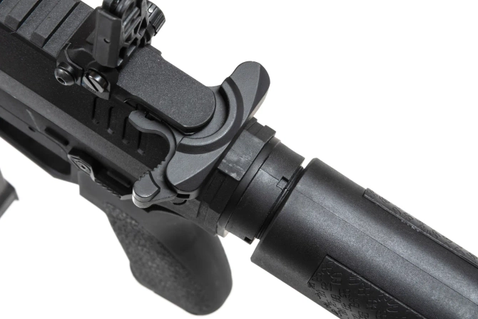 Pistolet maszynowy ASG Specna Arms M4 SA-FX02 FLEX™ HAL ETU Czarny z pomarańczowym urządzeniem wylotowym