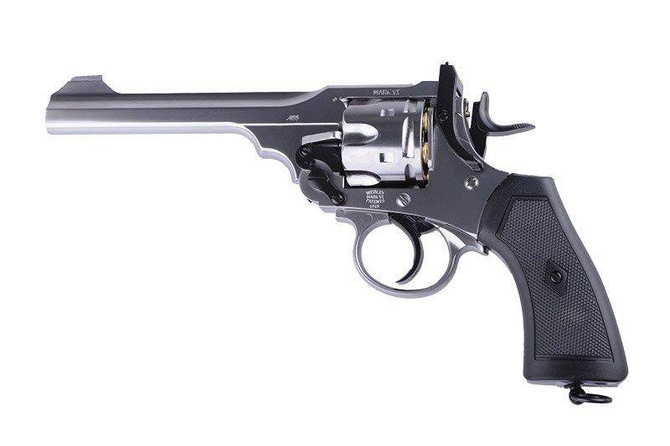 Replika rewolweru Webley MKVI .455 - srebrna