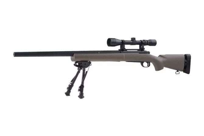 SW-04 Sniper Rifle Replica with scope and bipod (Upgraded) - tan