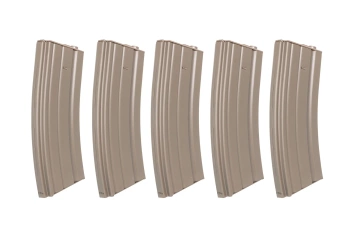 Set of 5 metal hi-cap 300 ball magazines Specna Arms Flat Dark Earth