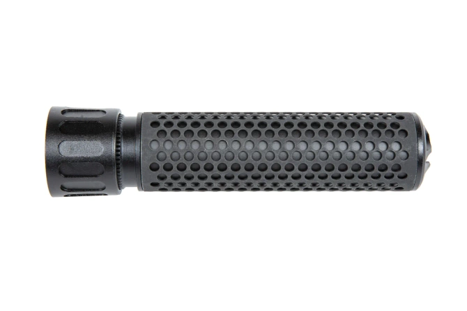 Set replica sound suppressor HY-201 type QD along with the replica flame suppressor M139 QDC Cyma Black