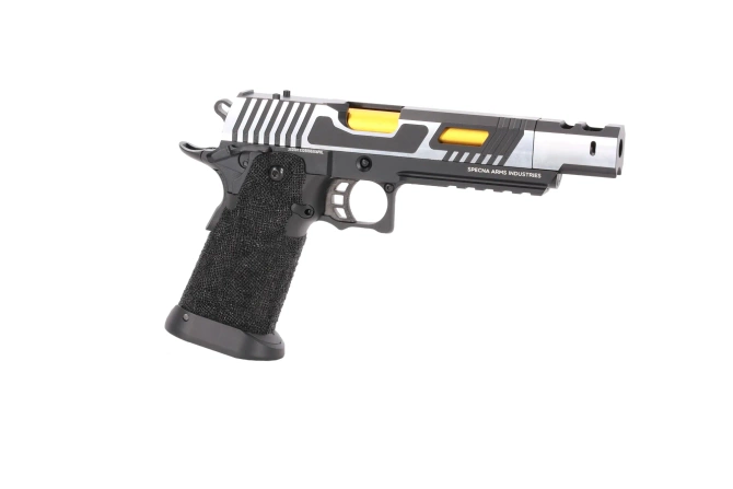 Specna Arms SA-VGP20 VAPOR™ Optics Ready airsoft Pistol Black and Silver