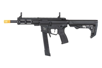 Pistolet maszynowy ASG Specna Arms M4 SA-FX01 FLEX™ HAL ETU Czarny z pomarańczowym urządzeniem wylotowym