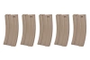 Set of 5 Mid-Cap SRC magazines for AR/M4 for 140 pellets Tan + speedloader
