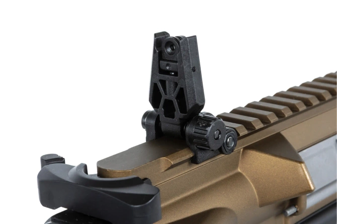 Karabinek ASG Specna Arms RRA M4 SA-E25 HAL ETU™ Chaos Bronze z pomarańczowym urządzeniem wylotowym