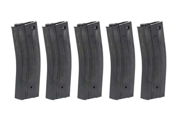 Hi-Cap 350-ball Arcturus EMM M4/M16 Metal Wheel (QPQ) 5 Magazine Set Black