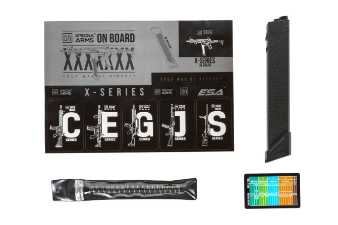 airsoft Specna Arms SA-FX01 FLEX™ HAL ETU machine gun Black with orange discharge device