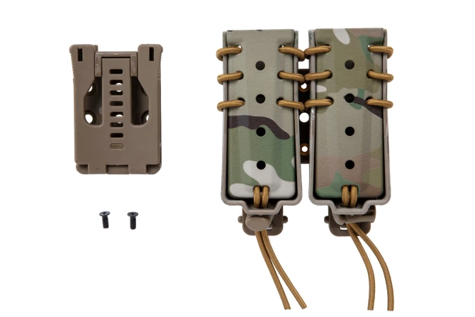 Ładownica na 2 magazynki 9mm Wosport Urban Assault Long Quick Pull Multicam