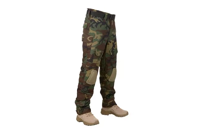 Spodnie Combat Uniform z nakolannikami - woodland