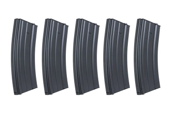 Zestaw 5 sztuk metalowych magazynków mid-cap 120 kulek Specna Arms Czarny