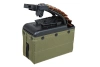 A&amp;K electric box magazine for 2,000 rounds for M249 type replicas with imitation ammunition Olive