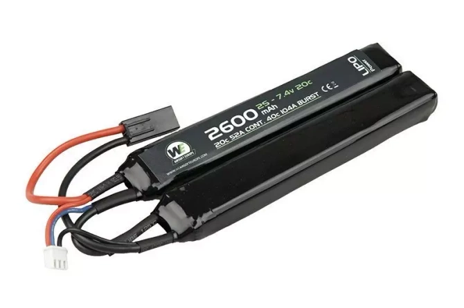 Akumulator LiPo 2600mAh 7.4V 20C - dwudzielny