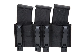 Triple open magazine pouch 7.62 mm Wosport Black