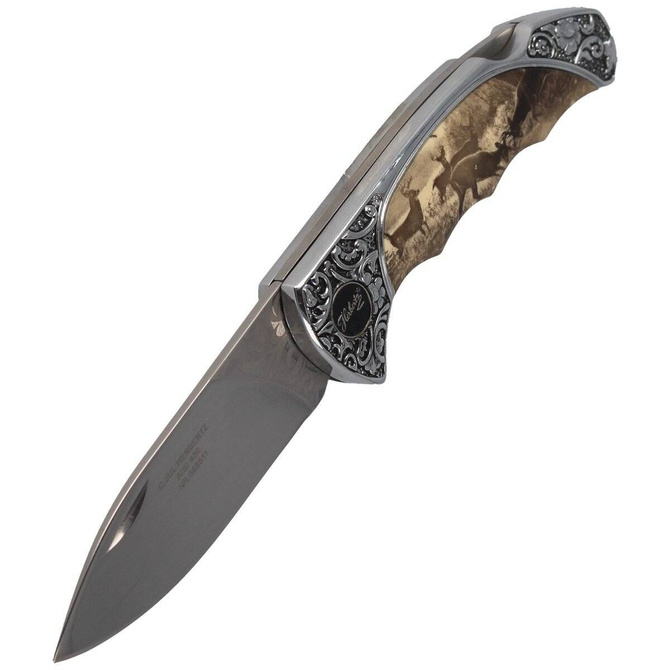 Nóż składany myśliwski motyw jelenia Herbertz Solingen Plastic/Stainless, Mirror - 588511