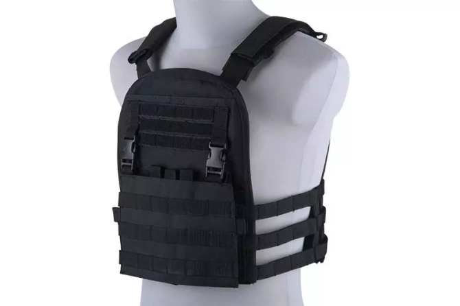 Kamizelka typu plate carrier z odpinanym panelem - czarna