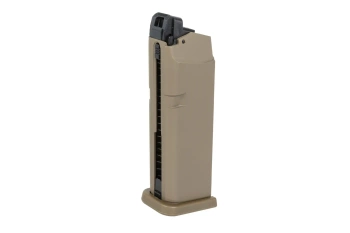 Magazynek green gas 20 kulek E&C do replik typu Glock 19 MA016 Flat Dark Earth