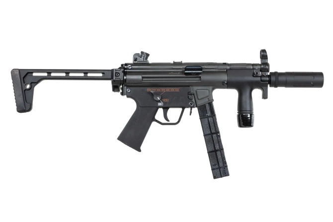 Pistolet maszynowy ASG BOLT Airsoft SWAT K (B.R.S.S) z atrapą tłumika dźwięku