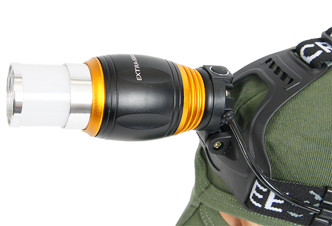 latarka czołowa T620 duza akumulator pomaranczowa