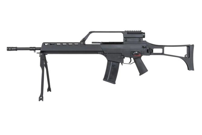 SRC DUAL POWER SR36E GB-301 airsoft carbine with bipod and scope Black