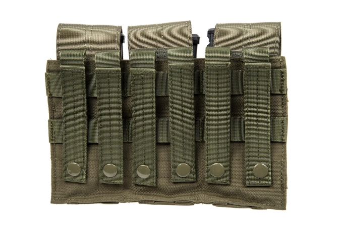 Triple M4/M16 Specna Arms magazine pouch with flap Olive