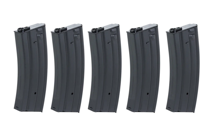 Set of 5 metal mid-cap 120 ball magazines Specna Arms Black