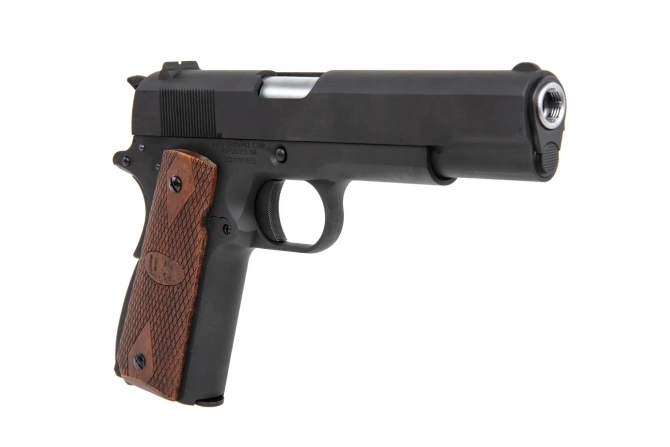 GBB CyberGun Auto Ordnance M1911A1 pistol - Matt Black Wood