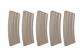 Zestaw 5 sztuk metalowych magazynków typu real-cap 30 kulek Specna Arms Flat Dark Earth